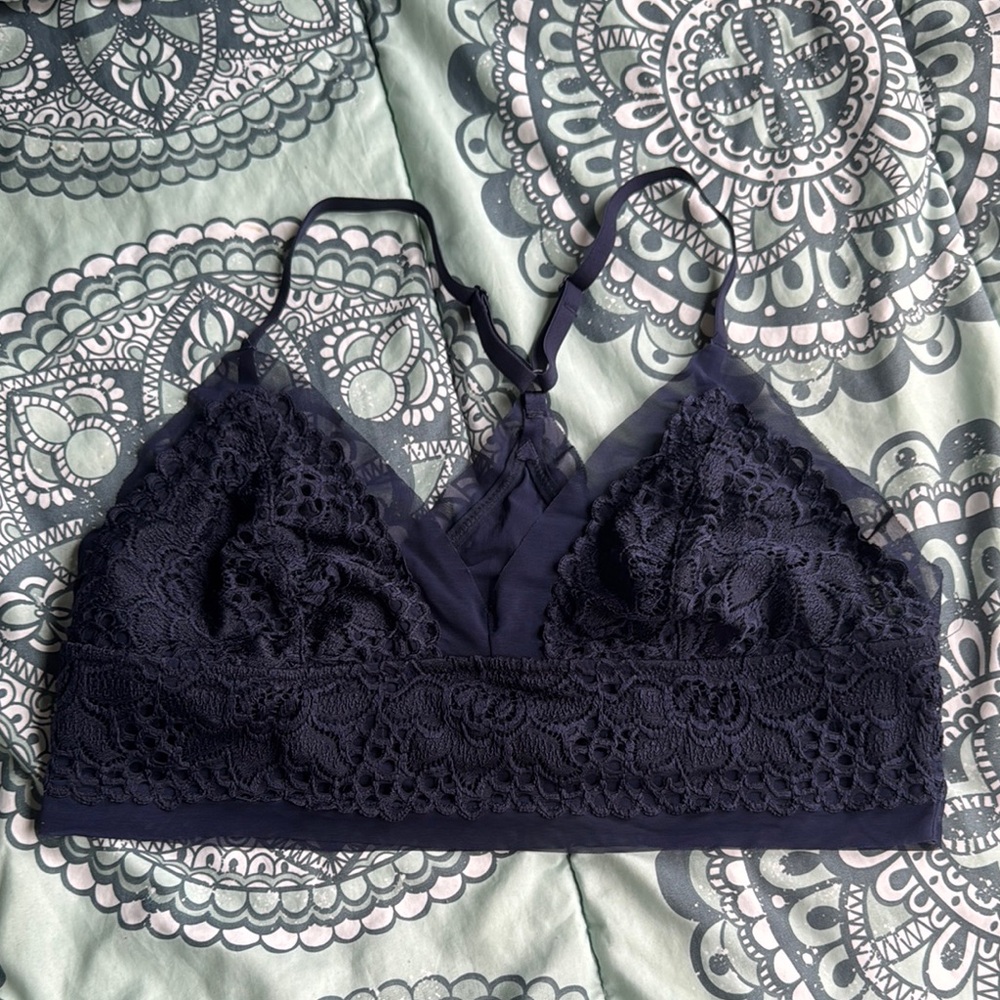 Aerie Lace Bralette in Navy Blue